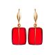 Bold Golden Fish Hook Earrings With Cherry Amber The Sangria, image , picture 4