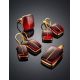 Golden Fish Hook Earrings With Bold Cherry Amber The Sangria, image , picture 4