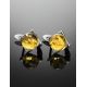 Geometric Amber Silver Earrings The Rondo, image , picture 2