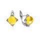 Geometric Amber Silver Earrings The Rondo, image , picture 4