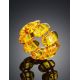 Lemon Amber Elastic Ring, Ring Size: Adjustable, image , picture 2
