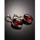 Bold Red Amber Earrings In Gold The Sangria, image , picture 2