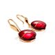Golden Fish Hook Earrings With Red Amber The Sangria, image , picture 3