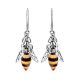 Designer Earrings With Amber Bees, image , picture 3