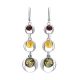 Silver Dangle Earrings With Multicolor Amber The Orion, image 
