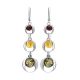 Silver Dangle Earrings With Multicolor Amber The Orion, image 