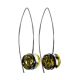 Bold Silver Threaded Earrings With Green Amber The Furor, image 