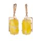 Geometric Cloudy Amber Golden Dangles The Picasso, image 