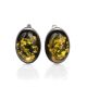Green Amber Silver Earrings The Goji, image 