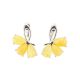 Charming Silver Earrings With Honey Amber The Flora, image 