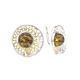 Silver Shell Earrings With Green Amber The Venus, image 