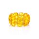 Lemon Amber Elastic Ring, Ring Size: Adjustable, image 