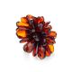 Amber Adjustable Floral Ring The Chrysanthemum, Ring Size: Adjustable, image 