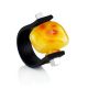 Unisex Rubber Ring With Organic Cut Amber The Grunge, Ring Size: / 23, image 