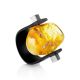 Unisex Rubber Ring With Genuine Amber The Grunge, Ring Size: / 23, image 
