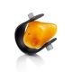 Unisex Rubber Ring With Natural Amber Stone The Grunge, Ring Size: 13 / 22, image 