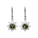 Sterling Silver Dangles With Green Amber The Helios, image 