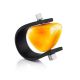 Unisex Rubber Ring With Amber Centerpiece The Grunge, Ring Size: 13 / 22, image 