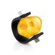 Unisex Rubber Ring With Natural Amber The Grunge, Ring Size: / 23, image 
