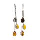 Multicolor Amber Dangle Earrings In Sterling Silver The Casablanca, image 