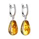 Amber Silver Drop Earrings The Pulse, image 