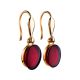 Red Amber Fish Hook Earrings In Gold The Sangria, image 
