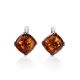 Shimmering Amber Earrings In Silver The Byzantium, image 