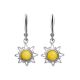 Sterling Silver Dangles With Honey Amber The Helios, image 