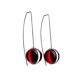 Silver Threader Earrings With Red Amber The Sorbonne, image 