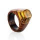 Стильное кольцо из древесины палисандра и янтаря «Индонезия» 17.5, Ring Size: 8 / 18, image 