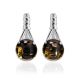 Stylish Amber Earrings In Sterling Silver The Shanghai, image 