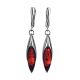 Elegant Silver Amber Dangle Earrings The Gaudi, image 