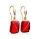 Bright Amber Fish Hooks Earrings In Gold The Sangria, image 