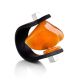 Bold Unisex Rubber Ring With Amber The Grunge, Ring Size: 13 / 22, image 
