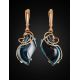 Golden Drop Earrings With Synthetic Topazes The Serenade, image , picture 2