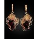 Handcrafted Floral Amber Earrings In Gold-Plated Silver The Dew, image , picture 3