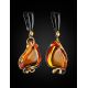 Gold-Plated Dangle Earrings With Bold Amber Stones The Rialto, image , picture 3