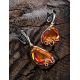 Gold-Plated Dangle Earrings With Bold Amber Stones The Rialto, image , picture 2
