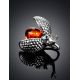 Cute Silver Pendant With Amber Stones The Scarab, image , picture 2