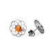Amber Studs In Silver The Daisy, image , picture 3
