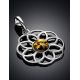 Floral Motif Amber Pendant, image , picture 2
