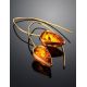 Gold Plated Hook Earrings With Cognac Amber The Pulse, image , picture 2