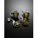 Green Amber Silver Earrings The Acapulco, image , picture 5
