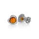 Cute Amber Heart Stud Earrings, image , picture 3