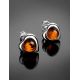 Cute Amber Heart Stud Earrings, image , picture 2