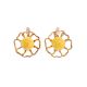 Gold Plated Floral Earrings With Amber The Daisy, image 
