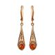 Ornate Gold Plated Amber Dangles The Roxanne, image 