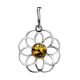 Floral Motif Amber Pendant, image 