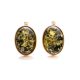 Oval Gold Plated Amber Earrings The Goji, image 