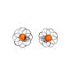 Amber Studs In Silver The Daisy, image 